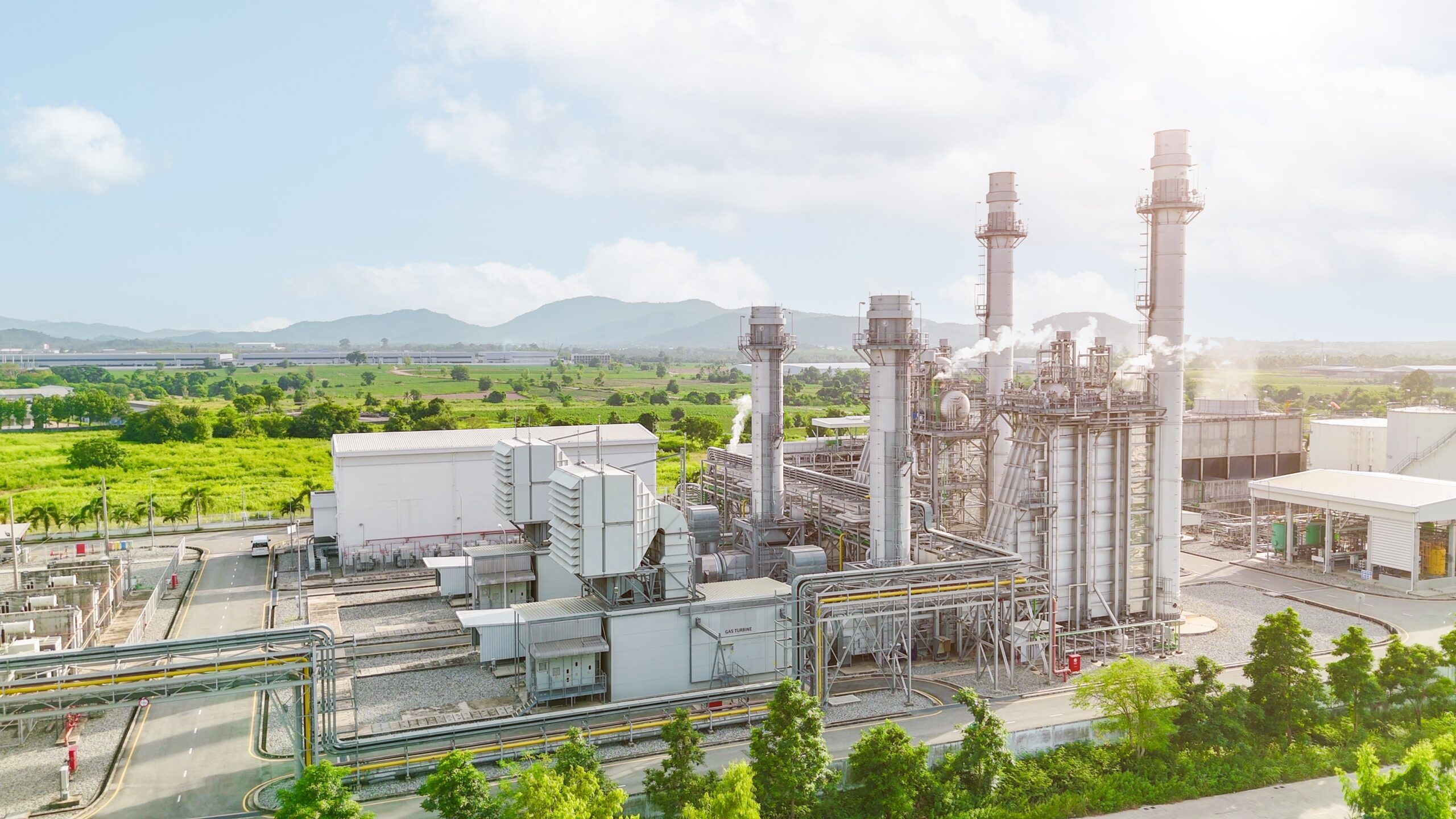 Power,Plant,Gas,Turbine,Factory,Building.,Green,Industry,,Clean,Power